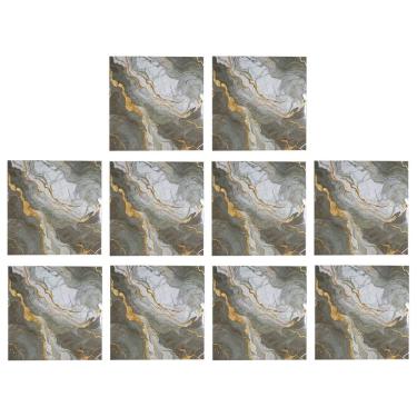 Imagem de Placa Adesiva Marmore 3D Kit 10 uni Obra Reforma Casa Quarto Sala Banheiro Cozinha Autocolante Moderno