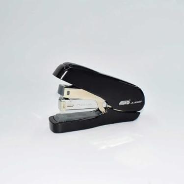 Imagem de Grampeador resistente, grampeador de mesa com capacidade para 50 folhas, design antiderrapante para escritório e sala de aula, inclui grampos, preto