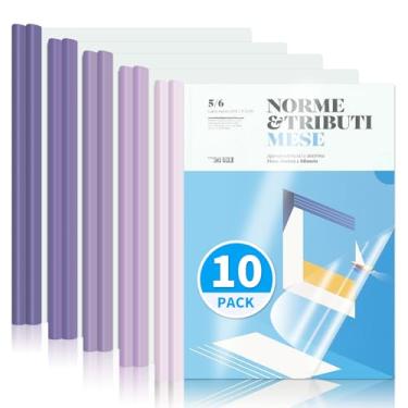 Imagem de WORPSON Pacote com 10, capas de relatório transparentes com barra deslizante, capacidade para 50 folhas – Pastas de apresentação para letras e folhas A4, fichários de currículo e documentos para