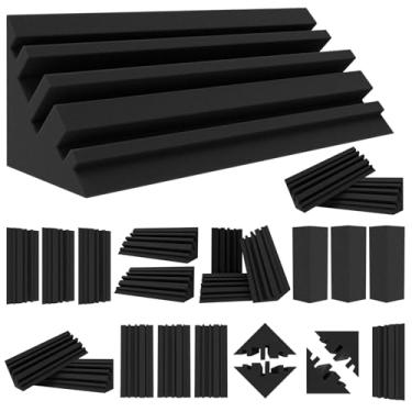 Imagem de TroyStudio Armadilhas para graves - 24 peças 10 x 10 x 30 cm denso, canto de espuma de baixo para estúdio, painel de tratamento acústico que absorve eco reverb, absorvente de som de baixa frequência