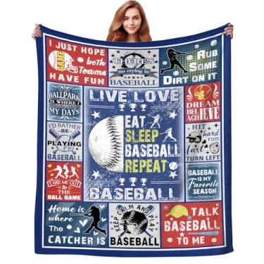 Imagem de Cobertor de beisebol, presentes para meninos, crianças, homens, bolas de beisebol esportivas de flanela ultramacia, melhores ideias de presente para adultos, treinadores, jogadores de times de
