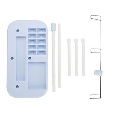 Imagem de Suporte ajustável de carretel de linha de bordado de 3 cones para máquina de costura Organizador de linha de plástico resistente para bordados e artesãos de costura 200x110x360mm