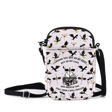 Imagem de MNIGIU Bolsa tiracolo divertida para presente Dragon Rider 4th Wing I Choose You Not As My Next Fantasy Book Reader Messenger Bag, I Choose You Not as My Next