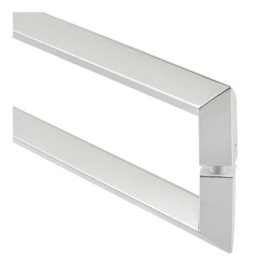 Imagem de Puxador Porta Duplo Em Aço Inox 60cm Modelo Diamond Cor:Polido