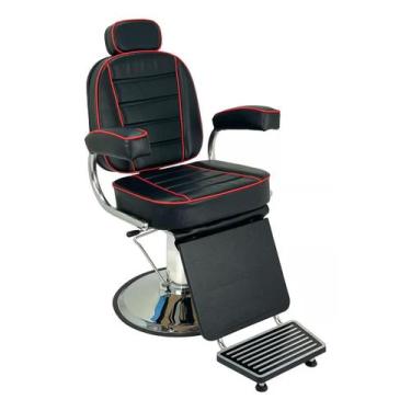 Imagem de Cadeira poltrona Valentina Reclinável hidráulica Preto It com lista ve