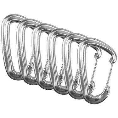 Imagem de 6 UN Carabiner Clips 12KN Heavy Duty para Rede de Dormir Camping Hiking Backpacking Premium Aluminum Alloy Flexible Clip Adequado Atividades em Casa Barco Toldo