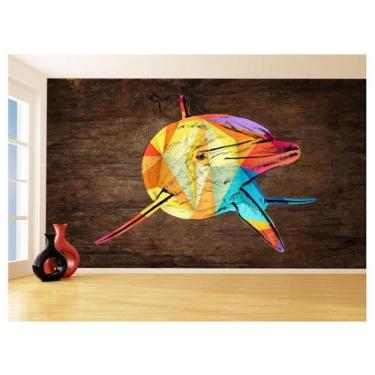 Imagem de Papel De Parede 3D Animais Pop Art Golfinho Cor 3,5M Pxa295 - Você Dec