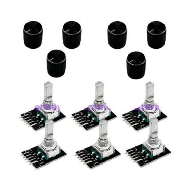 Imagem de Módulo Encoder Rotativo 360 Graus 1-8 PCS KY-040 Com Tampa De Botão Se