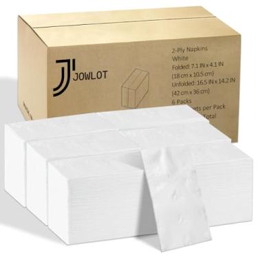 Imagem de JOWLOT Guardanapos descartáveis, guardanapos de jantar de papel com 2 camadas, 900 unidades, guardanapos brancos a granel para festa de casamento, banheiro e uso diário (42 x 36 cm)