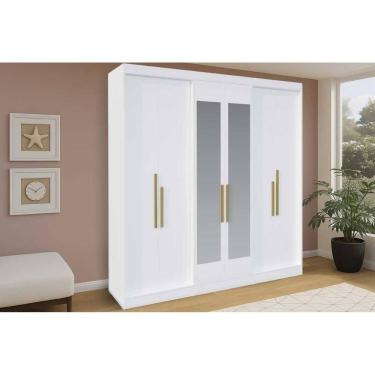 Imagem de Guarda Roupa Casal 6 Portas (2 C/ Espelho) E 4 Gavetas Ph 18041 Branco - Herval