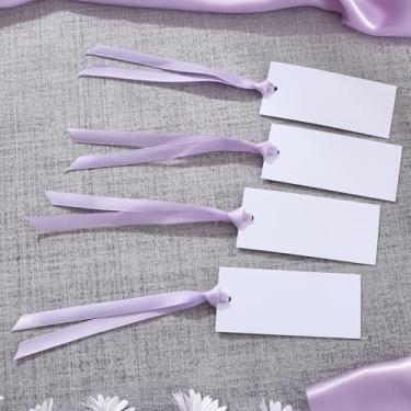 Imagem de 60 cartões de nome para configuração de mesa, cartões de lugar, cartões de casamento. Etiquetas de nome de casamento. Etiquetas de presente com cordão anexado e placas reservadas para assentos de