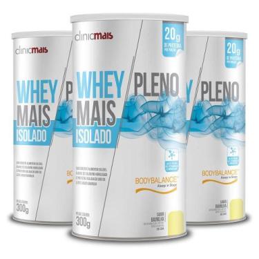 Imagem de Kit 3 Whey Protein Isolado Clinicmais Pleno Baunilha 300G