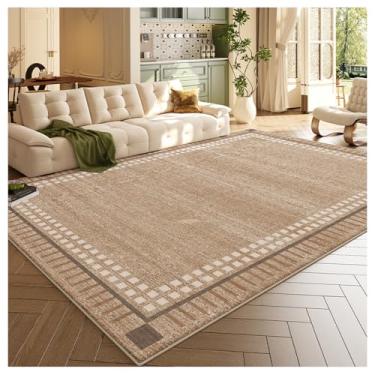 Imagem de SPXMQSS Tapetes grandes para sala de estar, tapetes macios antiderrapantes para sala de estar, resistentes a manchas e fáceis de limpar para quarto, sala de jantar, escritório, marrom, F, 200 x 250 cm
