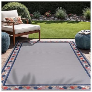 Imagem de SPXMQSS Tapetes de área externa antiderrapantes para jardim, resistente ao desgaste, fácil de limpar para acampamento, deck, varanda, piquenique, quintal I 200 x 300 cm