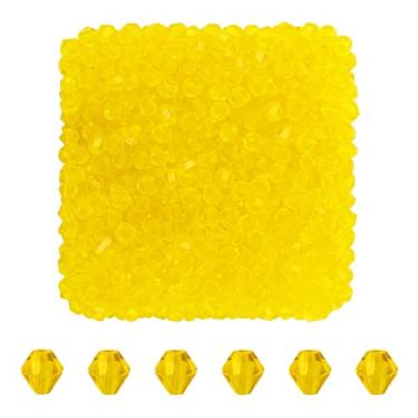 Imagem de Mandala Crafts Contas de cristal bicone de girassol de 4 mm – 1500 contas de vidro facetadas para fabricação de joias, suprimentos de contas, artesanato DIY, pulseiras, colares, brincos e contas