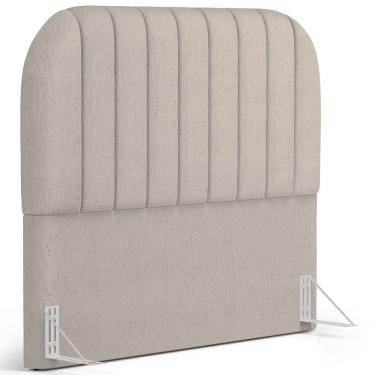 Imagem de Cabeceira Cama Box Queen Estofada Orgânica 160cm Alice W01 Linho Bege - Lyam Decor
