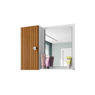 Imagem de Espelheira Gênova Banheiro Branco Ripado