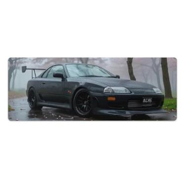 Imagem de HouLaiZhe JDM Tapetes de mesa para carro, árvore de cerejeira, JDM R32, mouse pads para jogos, tapetes de mesa grandes para teclado de mesa, tapete de computador, 30 x 80 cm