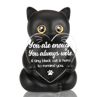 Imagem de Presente de estatueta de incentivo para gatos, lembrete de amor próprio decoração de mesa para mulheres e homens, apoio inspirador para amiga, filha, colega de trabalho, presente de bem-estar mental