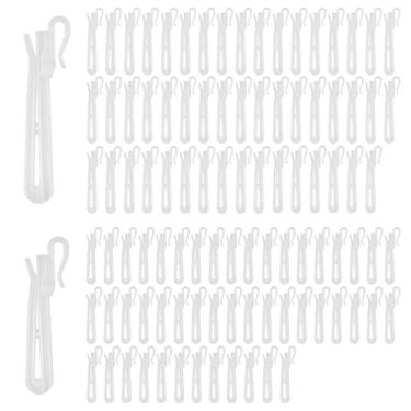 Imagem de SPEEDWOX 100 peças de ganchos de cortina com pregas ajustáveis, clipes de cortina, anéis de plástico com clipes, ganchos de pregas e anéis, recursos de design de ganchos de cortina evitam que ganchos