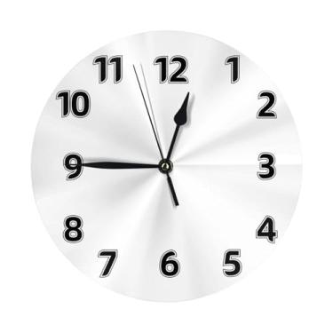 Imagem de ZERAOKE Relógio quadrado - Relógio de parede redondo moderno - silencioso sem tique-taque operado por bateria, decoração de mesa ou parede para sala de estar, quarto, escritório.