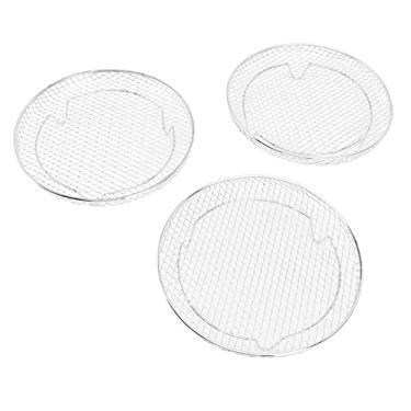 Imagem de Zerodis Racks de Desidratador de Fritadeira de Ar Empilháveis ​​de Aço Inoxidável de 3 Peças, Cesta Mais Nítida de Qualidade Alimentar para Carne, Frutas, Frango, Bacon, Desidratador de Alimentos de