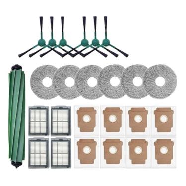 Imagem de Compatível com iRobot Roomba Plus 405 Combo / 505 Combo - Escovas principais e laterais + panos de limpeza + filtros + sacos de pó - Acessórios para robô(Light yellow)