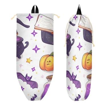 Imagem de xigua Suporte de parede mágico de desenho animado de Halloween com cordão, 1 pacote, organizador de sacolas de compras reutilizável para bolsas, meias, roupas íntimas e gravatas