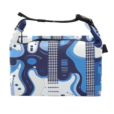 Imagem de STAYTOP Lancheira de guitarra azul com fivela de alça, lancheira isolada para meninos e meninas, lancheira térmica para trabalho escolar