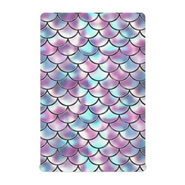 Imagem de STAYTOP Lindas escamas de peixe, sereia, para meninos e meninas, dia da independência, lençol com elástico padrão 99 x 27 cm, macio e respirável para berço