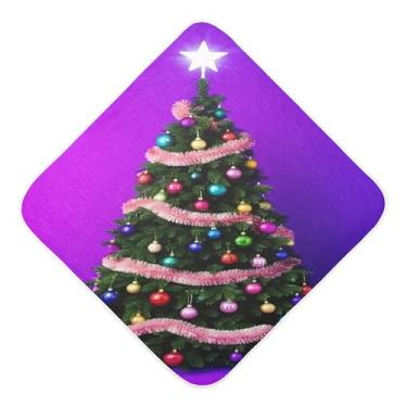 Imagem de Burbuja Toalha de banho de árvore de Natal para bebês - Toalha com capuz de musselina macia e absorvente para recém-nascidos, 76 x 76 cm
