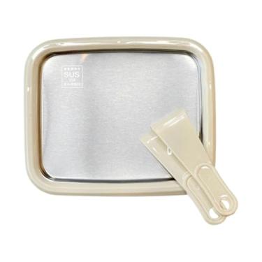 Imagem de SiaBiced Máquina de sorvete instantâneo, iogurteira frita, multifuncional, portátil, interativa, com gelo enrolado e chapa fria para, Bege