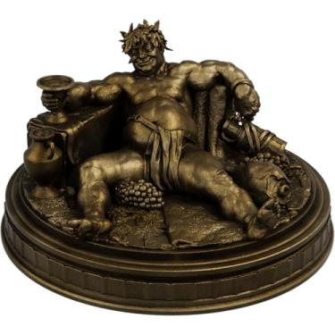 Imagem de Estátua Dionísio Mitologia Grega Estatueta Baco - Versão 4 (Cor Ouro Velho)