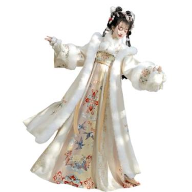 Imagem de Hhsdyl Vestido Hanfu - Vestido Tradicional Chinês de Princesa Hanfu Traje Tradicional Chinês para Performance Palco,White,S