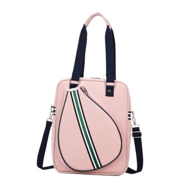 Imagem de harayaa Mochila para Tênis, Bolsa Esportiva para Tênis, Suporte para Raquete, Profissional, à Água, para Jogadores Iniciantes e ao Ar Livre, Bolsa Transversal Rosa