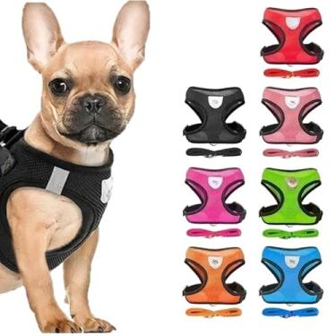 Imagem de Coleira Peitoral Ajustável para Cães e Gatos com Guia – Arnês Colete Pet Confortável Refletivo(G,ALEATORIO)