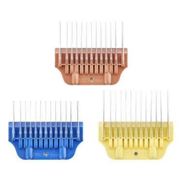 Imagem de Pente protetor de fixação de 3 peças para animais de estimação; 10 mm-16 mm, para lâminas largas A5, compatível com Andis, Conair, Wahl, Laube, Thrive, Bucchelli ou outra série A5, serve apenas para