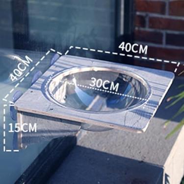 Imagem de Sanpyl Ventosa Inodora Janela Gato Escalada Prateleira Design de Economia de Espaço para Casa, Janela de Madeira Gato Escalada Prateleira para Móveis (Cápsula acrílica espacial 40x30x15cm)