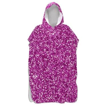 Imagem de Roupão de mudança de poncho de surfe para adultos toalha de banho com capuz bonito ponchos de praia reutilizáveis para homens vibrante rosa brilhante brilhante