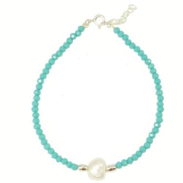 Imagem de Tornozeleira Miçanga Turquia Perola Barroca Natural Prata - Lojas La+N