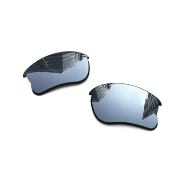 Imagem de Lentes de reposição polarizadas de 1,6 mm para óculos de sol Oakley Flak Jacket XLJ, proteção UV, lentes espelhadas escuras - Mais opções, Cromado prateado - polarizado espelhado, One Size