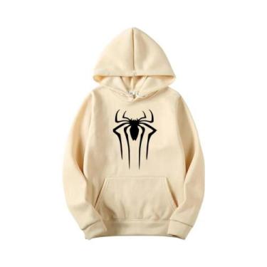 Imagem de Moletom Casual Com Estampa De Aranha Em Cores Sólidas Para Homens E Mu