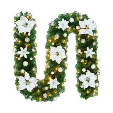 Imagem de Guirlanda De Natal De 2,7M Com 5 Cores, Decorações De Luzes De Rattan 