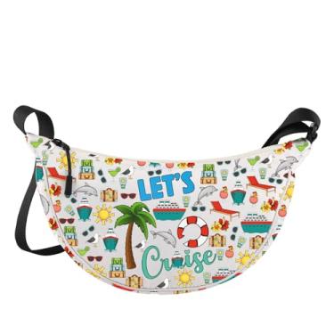 Imagem de LEVLO Bolsa tiracolo Cruise Vacation Summer Beach Vacation Gift Let's Cruise Shoulder Bag Cruise Trip Merchandise, Bolsa Let's Jz
