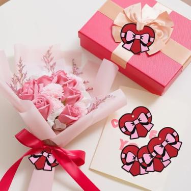 Imagem de AceOrbit 200 etiquetas de presente de dia dos namorados, laço de coração rosa, etiquetas de presente com cordão de corda para pendurar acessórios para embrulhar, dia dos namorados, aniversário