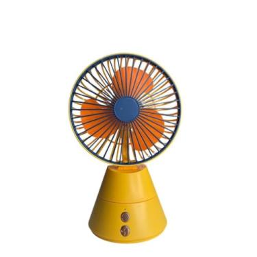 Imagem de Ventilador de Mesa Mini Portátil USB Giratório Silencioso com Velocidades Ajustáveis para Escritório e Quarto(amarelo)