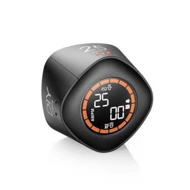 Imagem de VEWINGL Temporizador de produtividade em cubo, 5/10/25/predefinições mínimas DIY + modo de contagem, exibição de tempo e despertador, alertas de som/vibração/silenciosos, pausa e retomar, temporizador