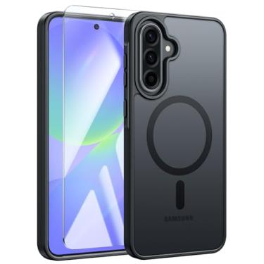 Imagem de FNTCASE Capa para celular Galaxy A37 5G: Capa de celular para Galaxy A36 5G [compatível com Magsafe] Fosco Translúcido [Protetor de tela] Proteção de nível militar para capas Samsung A37 e A36 - Rosa