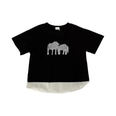 Imagem de Camisetas De Manga Curta Com Estampa Animal Para Bebês, Meninos E Meni