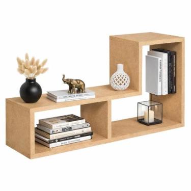 Imagem de Prateleira Decorativa MDF Cru 60x90x20cm porta livros sala - SIXTEEN D